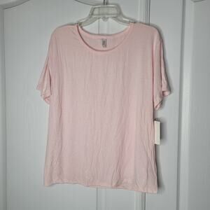 Flora XL lightweight short sleeve casual Light Pink top